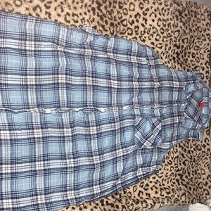 blue forever 21 long lumberjack